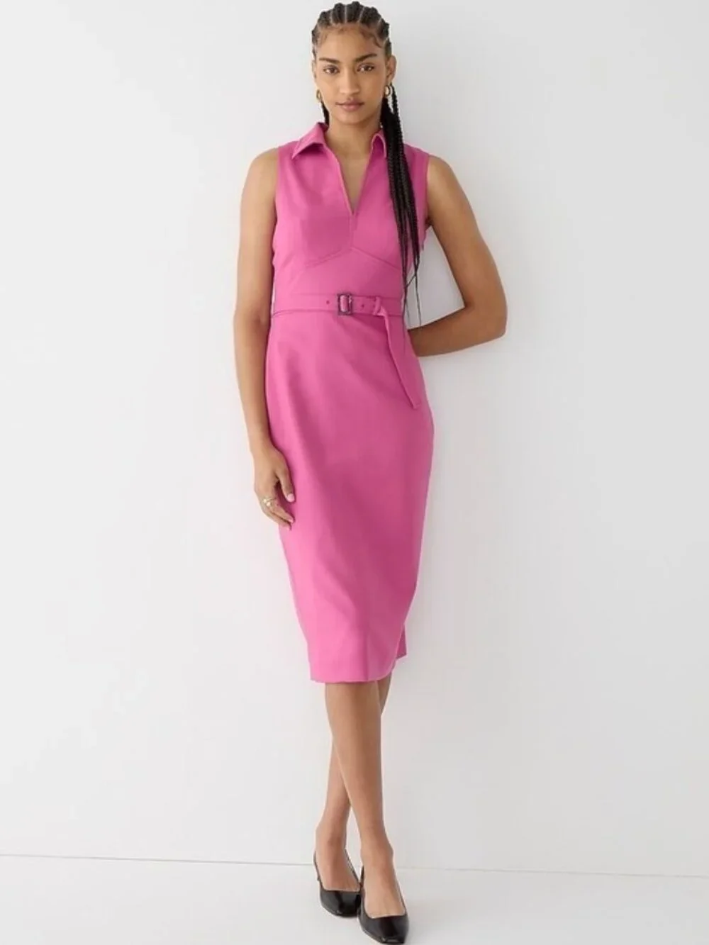 NWT J.Crew Collared Belted Sheath in Garden Dahlia Italian City Wool Dress 10